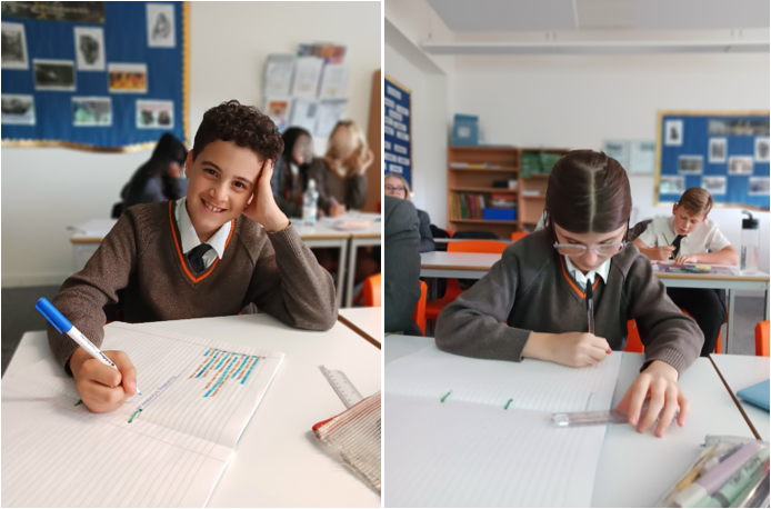 A collage of a child and a child sitting at a desk

Description automatically generated