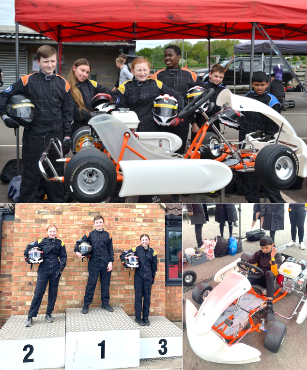 A group of people standing next to a go kart

AI-generated content may be incorrect.
