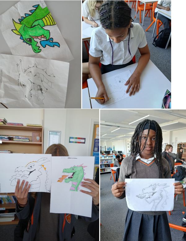A collage of pictures of children holding paper with drawings

AI-generated content may be incorrect.