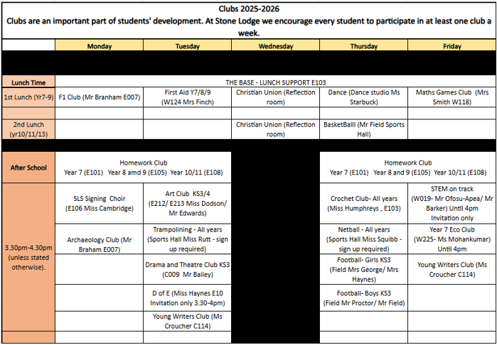A screen shot of a school schedule
AI-generated content may be incorrect.