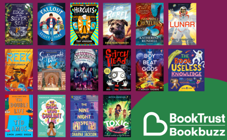 A collection of books on a purple background
AI-generated content may be incorrect.